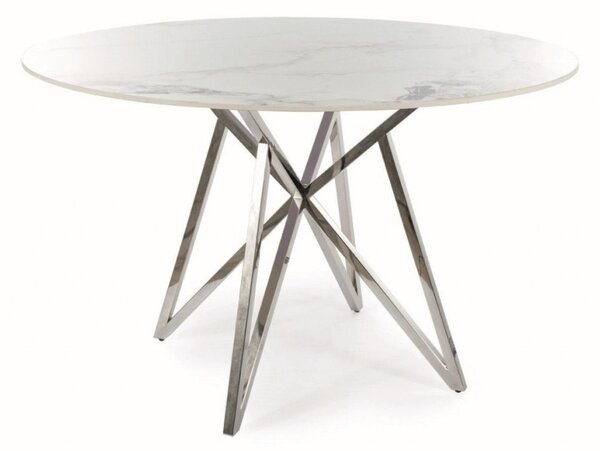 Tavolo rotondo Murano in bianco/argento - ø120/h76 cm