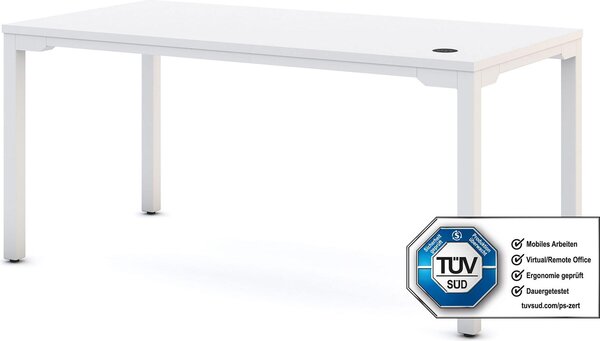 ASSMANN Scrivania regolabile in altezza Piacetta Bianco, 140x80cm, funzione memoria, meccanismo motorizzato a 4 vie