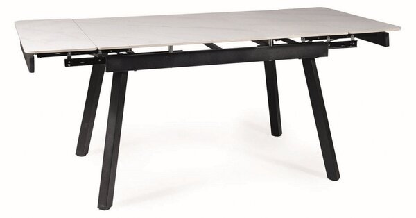 Tavolo allungabile John Ceramica effetto marmo bianco/nero opaco - L120-180 cm