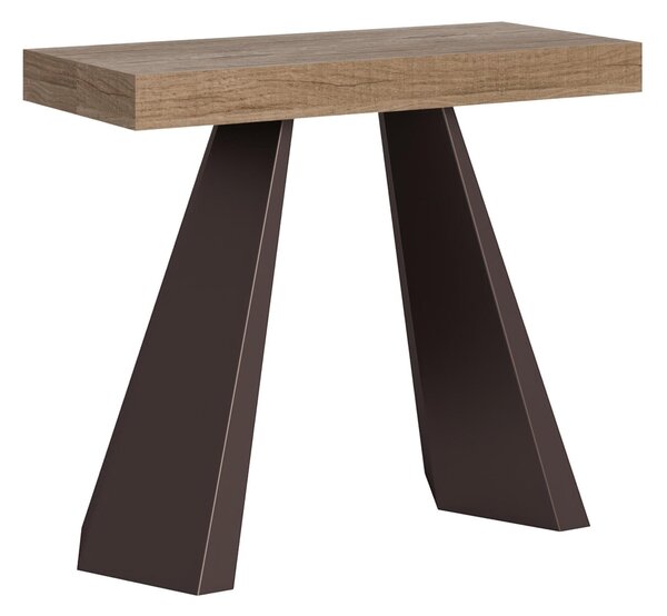 Consolle Allungabile Fino a 1.90 cm DIAMANTE SMALL Dimensioni 90x40xh77 cm estensibile fino a 190 cm 3 Allunghe da 52 cm, gambe ORSO Colore Quercia Naturale