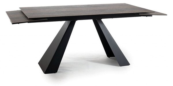 Tavolo allungabile Salvadore Ceramic marrone LEGNO/nero opaco - L180-260 cm
