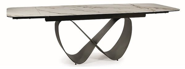 Tavolo allungabile Infinity Ceramic bianco/marrone - L160-240 cm