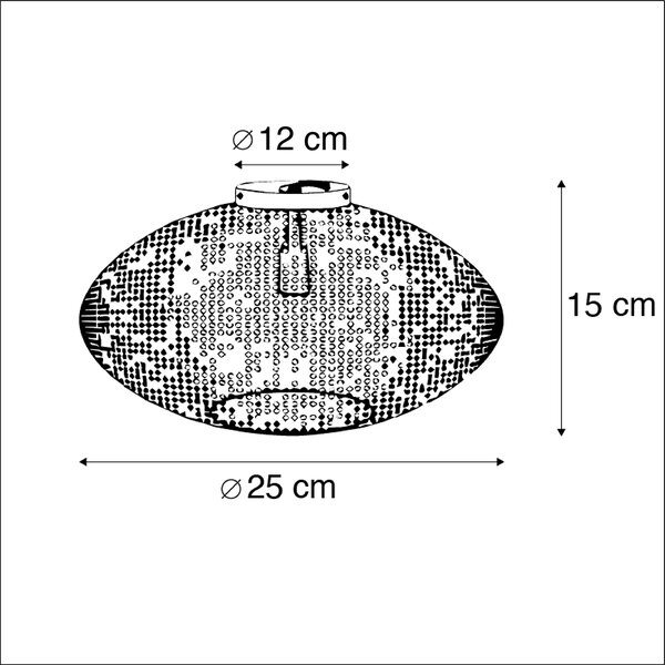 Plafoniera intelligente nera con oro 25 cm incl. Wifi P45 - Radiance