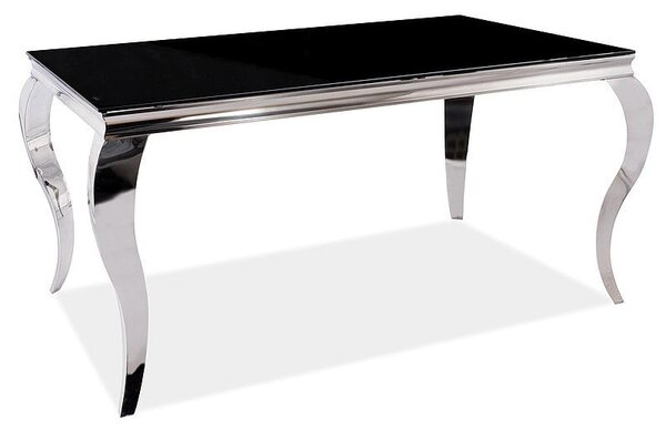 Tavolo Prince in nero/cromo - l90 x l150 x h75 cm