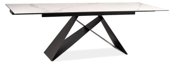Tavolo allungabile Westin III Ceramic STATUARIO VENATO bianco/nero opaco - L180-260 cm