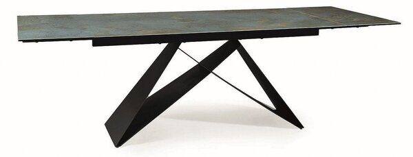 Tavolo allungabile Westin Ceramic Ossido turchese/nero opaco - L160-240 cm