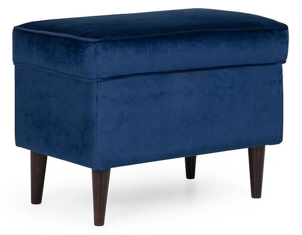 Pouf imbottito Ron in velluto blu navy - Blu86