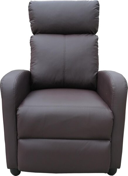 Poltrona relax Corrado in Pelle finta marrone