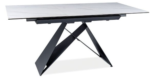 Tavolo allungabile Westin SC JASPER bianco/nero opaco - L120-160 cm
