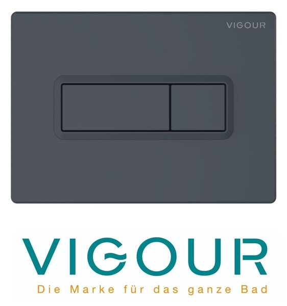 VIGOUR TEES Piastra di risciacquo WC per doppio scarico, antracite opaco