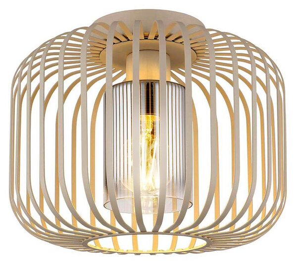 Plafoniera LED, vetro fumé, aste in metallo, sabbia, P 28 cm