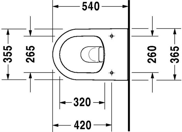 WC sospeso Duravit RIMLESS DARLING NEW profondo, 370 x 540 mm HygieneGlaze bianco