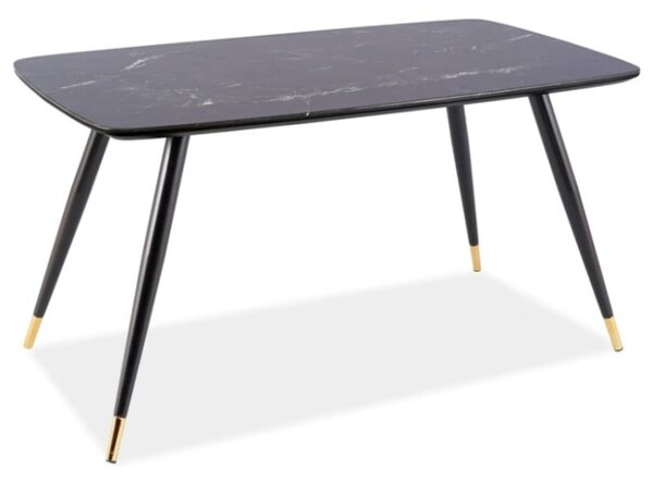 Tavolo Cyryl I effetto marmo nero - L140xl80 cm