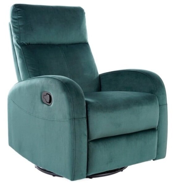 Poltrona reclinabile Olimp in velluto verde - Blu78