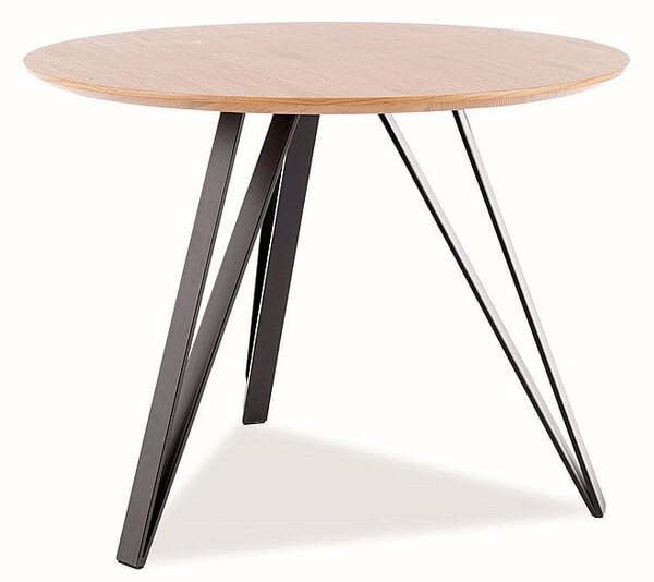 Tavolo Tetis in rovere/nero - ø100/h76 cm