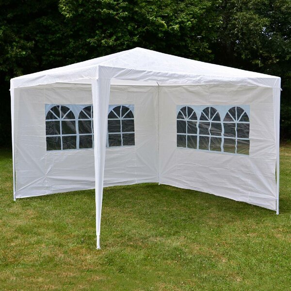 Gazebo VCM | dimensioni circa 3x3 m | idrorepellente 110g / m² telone PE | tenda per feste | tenda da giardino | bianco