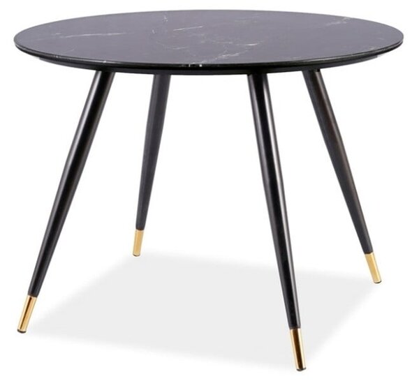 Tavolo Cyryl II rotondo effetto marmo nero - Ø100 x h76 cm