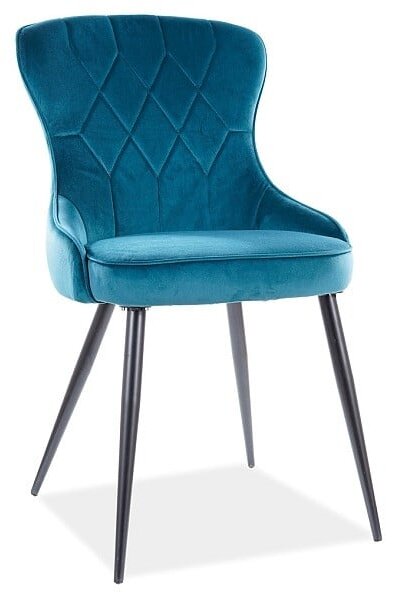 Sedia Lotus in velluto turchese Blu85