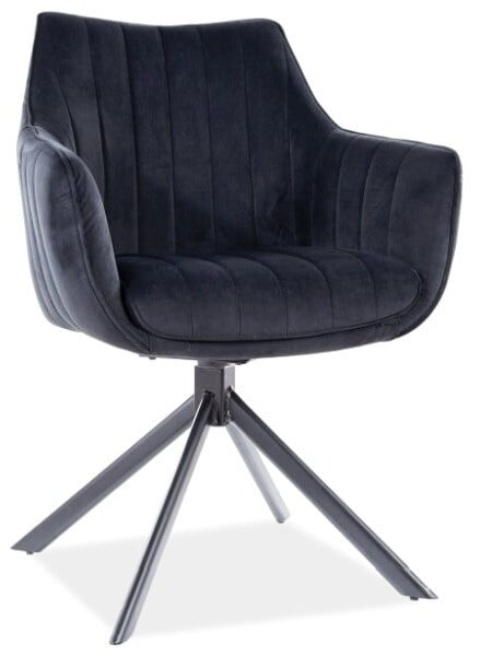 Sedia Azalia in velluto nero Blu19