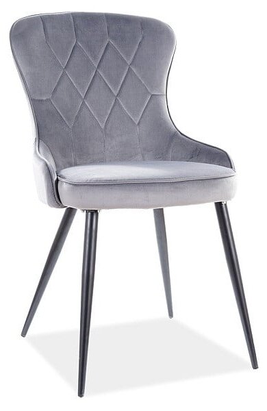 Sedia in velluto grigio Lotus velvet Blu14