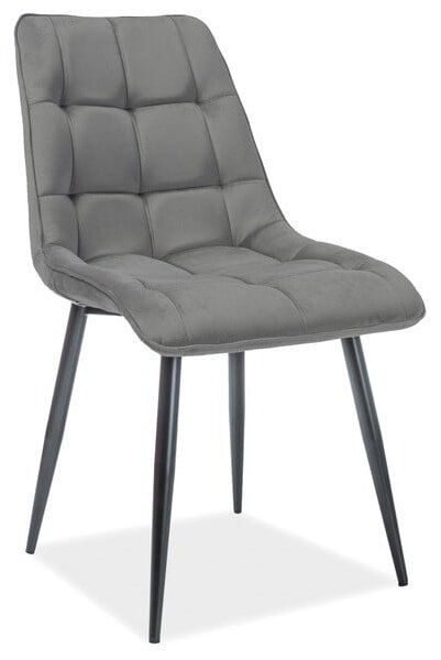Sedia Chic in velluto opaco grigio grigio85