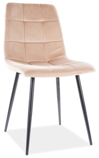 Sedia Mila in velluto beige/nero Blu28