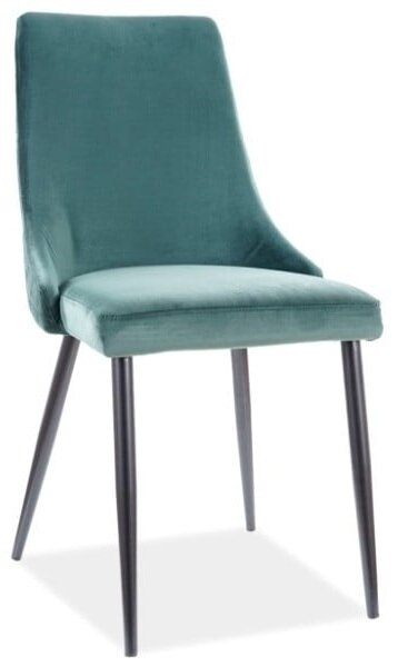 Sedia Piano B in velluto verde Blu78