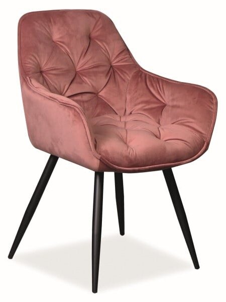 Sedia Cherry in velluto ciliegio rosa/nero Blu52