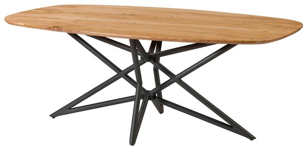 MASSIVMOEBEL24 | Tavolo da pranzo in legno di Acacia 240x100x76 Laccato naturale gambe incrociate