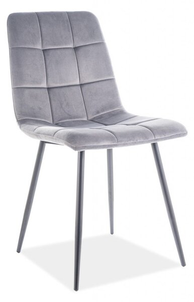 Sedia Mila in velluto grigio/nero Blu14