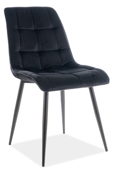 Sedia chic in velluto nero/nero Blu19