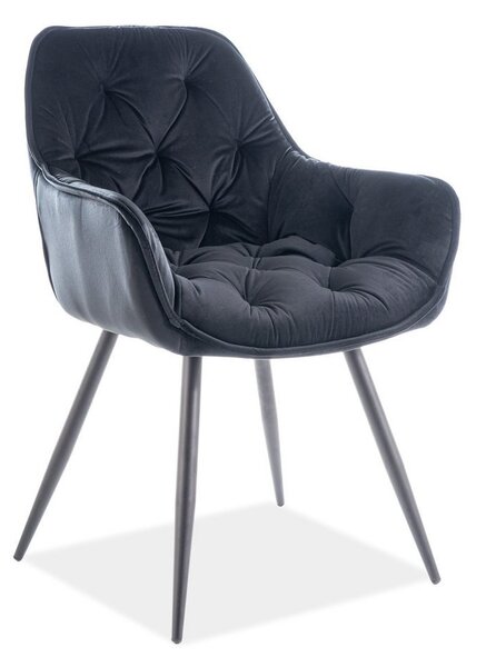 Sedia Cherry in velluto ciliegio nero/nero Blu19