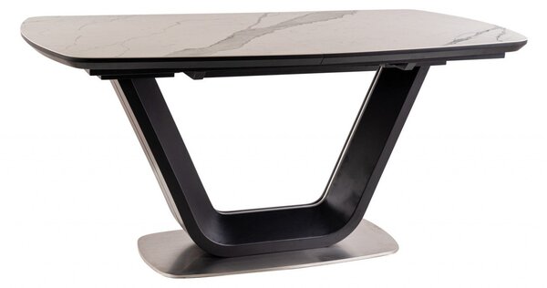 Tavolo allungabile Armani Ceramic effetto marmo bianco/nero opaco - L160-220 cm