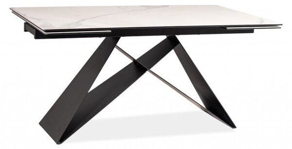Tavolo allungabile Westin III bianco STATUARIO STATUARIO VENATO/nero opaco - L160-240 cm