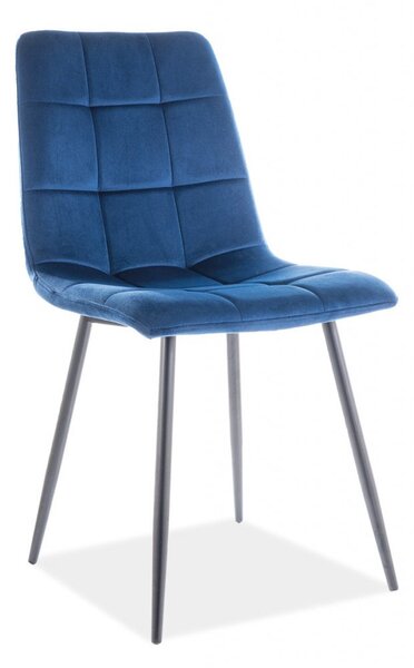 Sedia Mila in velluto blu/nero Blu86