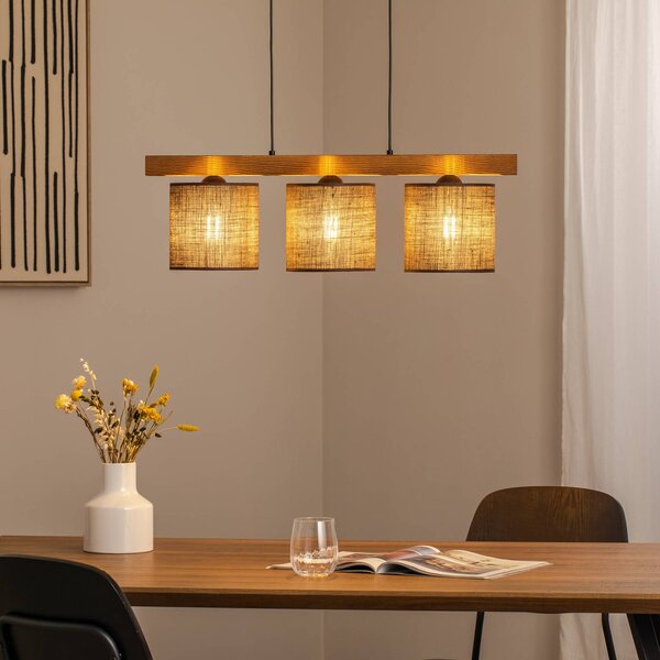 Lampada a sospensione Forest Duolla, dimmerabile, Marrone / Ruggine, Soggiorno / Sala da pranzo, Legno, Lampada a sospensione