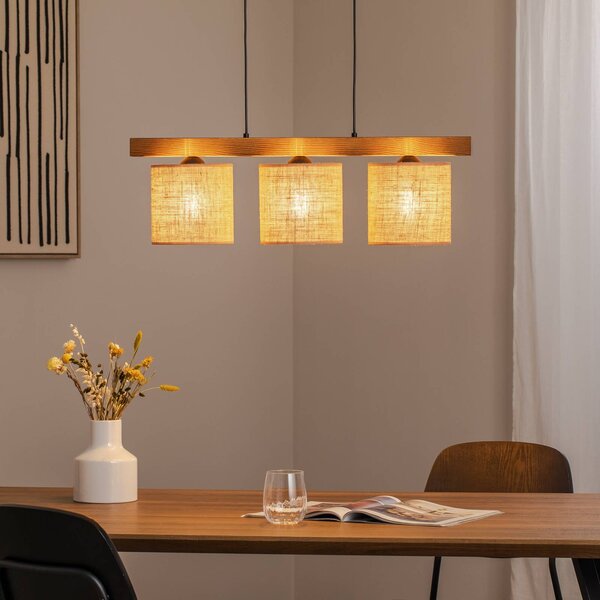 Lampada a sospensione Forest Duolla, dimmerabile, Marrone / Ruggine, Soggiorno / Sala da pranzo, Legno, Lampada a sospensione