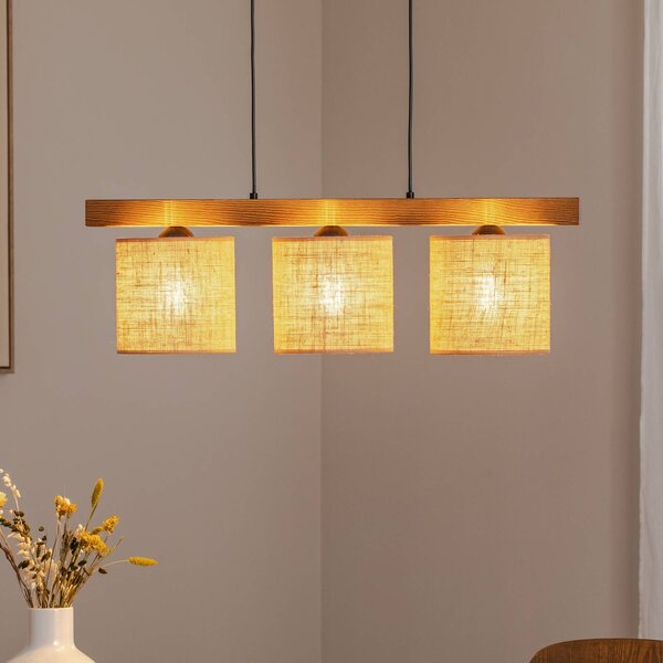 Lampada a sospensione Forest Duolla, dimmerabile, Marrone / Ruggine, Soggiorno / Sala da pranzo, Legno, Lampada a sospensione