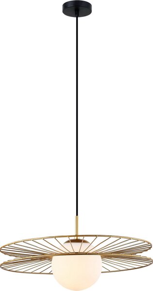 Lampada a sospensione Sandy oro-bianca 1xE27x40W in vetro, dimensioni: 90x45x45 cm, IP20, Italux