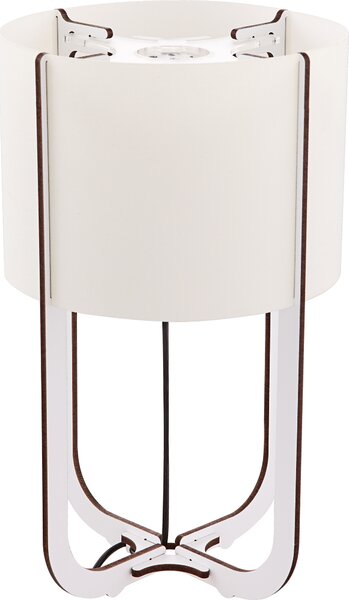 Lampada da tavolo Globo Tl Mdf bianco con bordo marrone, 1Xled 21584