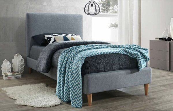 Letto Acoma imbottito in grigio - 90x200 cm