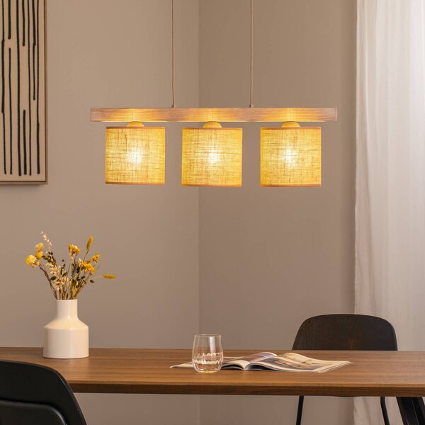 Lampada a sospensione Forest Duolla, dimmerabile, Marrone / Ruggine, Soggiorno / Sala da pranzo, Legno, Lampada a sospensione
