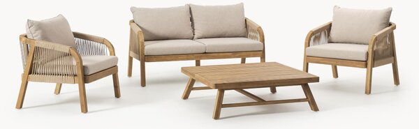 Salotto da giardino in legno di acacia Lu 4 pz