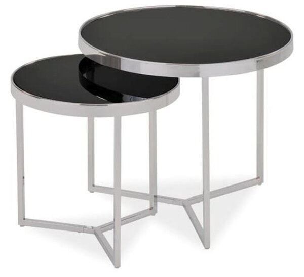 Set di Tavolini da caffè Delia II in argento - h 52 x p 60 cm