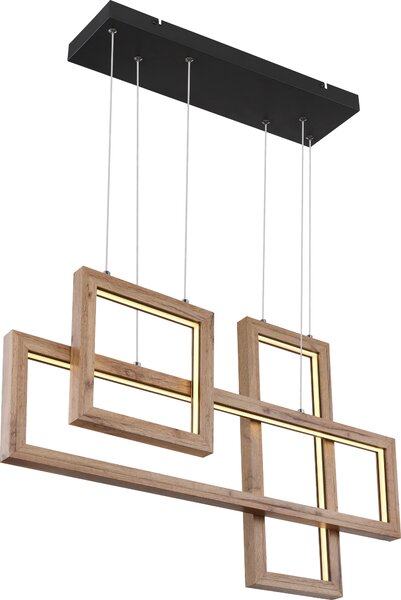 Lampada a sospensione a LED, metallo, nero opaco, regolabile in altezza, L 80 cm