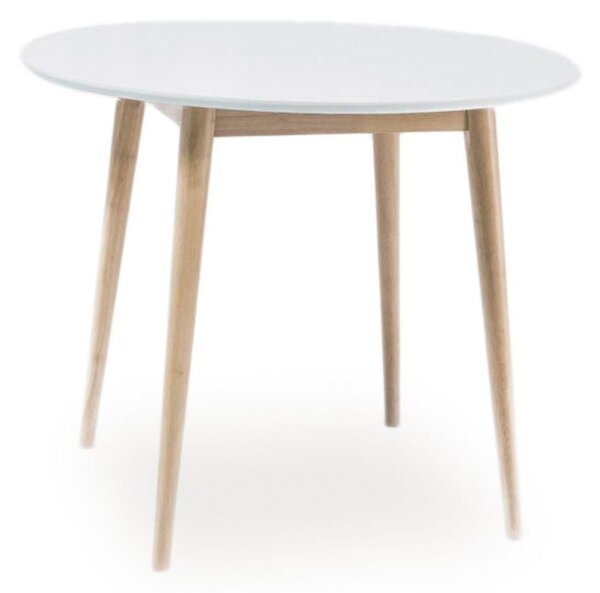 Tavolo rotondo Larson bianco/naturale ø90/h75 cm