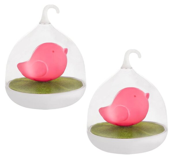 Set di 2 lampade da tavolo a LED, a forma di uccello, con dimmer touch, altezza 17 cm