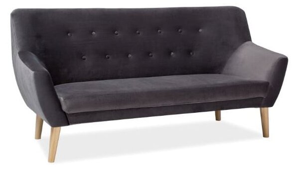 Divano Nordic 3 in velluto grigio Blu14 - H 90 cm