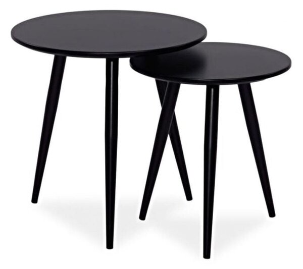 Set di Tavolini da caffè Cleo in nero - h 45-50 x p 40-50 cm