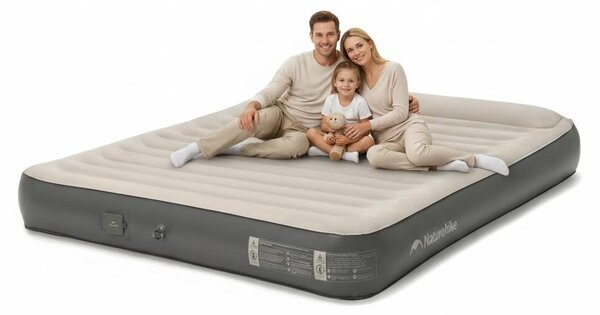 Materasso gonfiabile per 3 persone, dimensioni 200x180x25 cm, con pompa d'aria a batteria